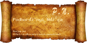 Podhorányi Nóra névjegykártya