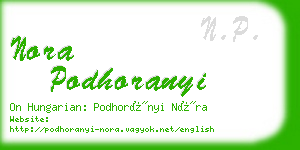 nora podhoranyi business card